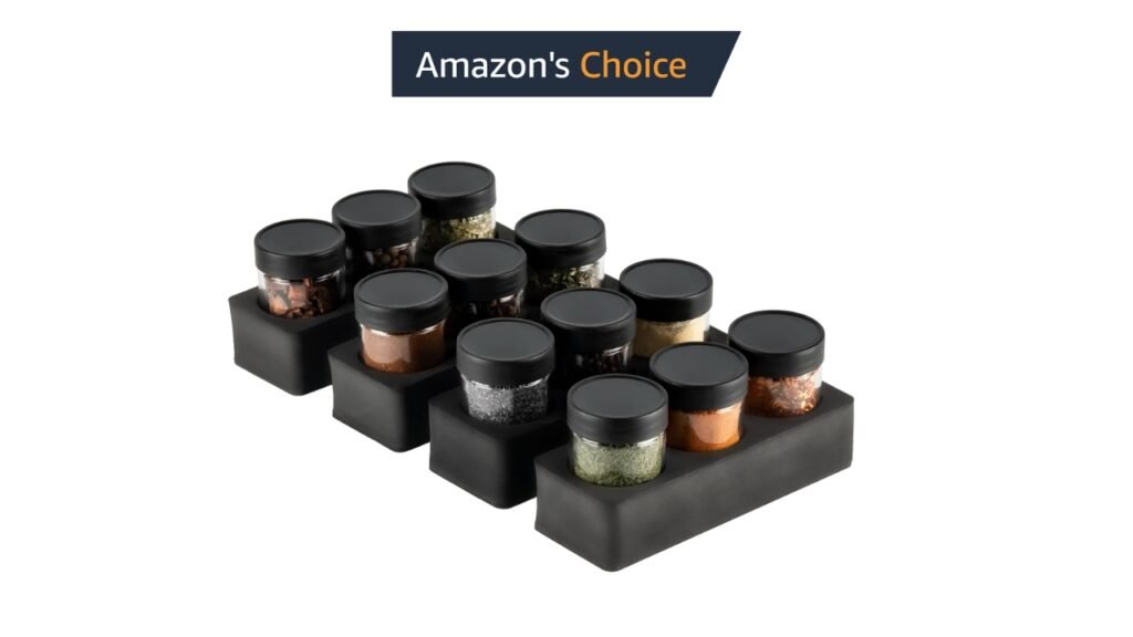 AllSpice InDrawer Spice Rack Organizer with Short Jars