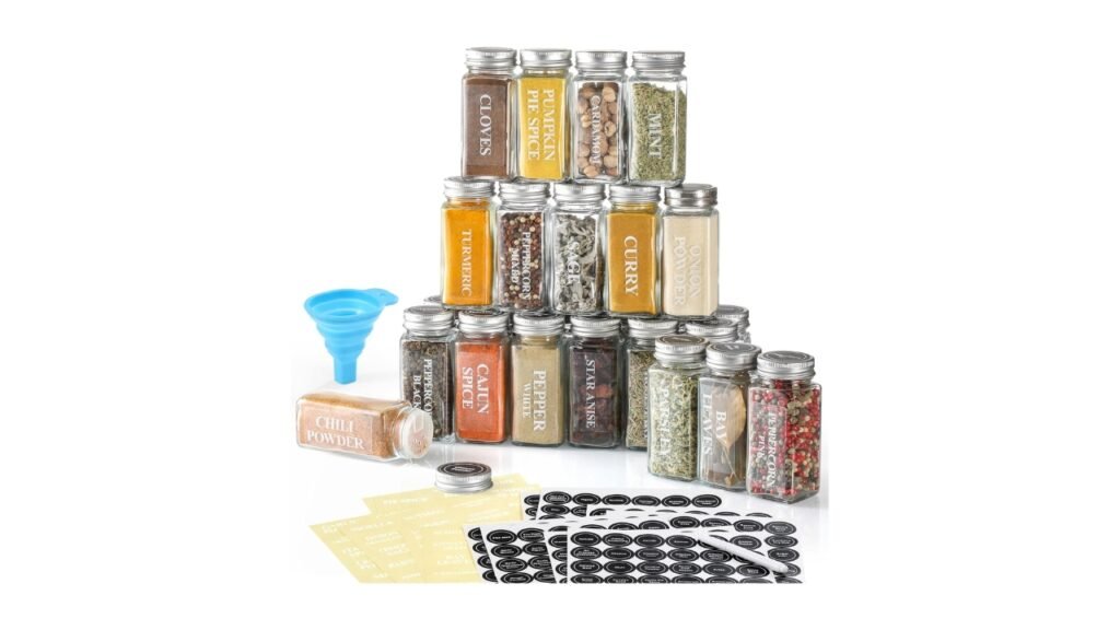 AOZITA Glass Spice Jars with Labels