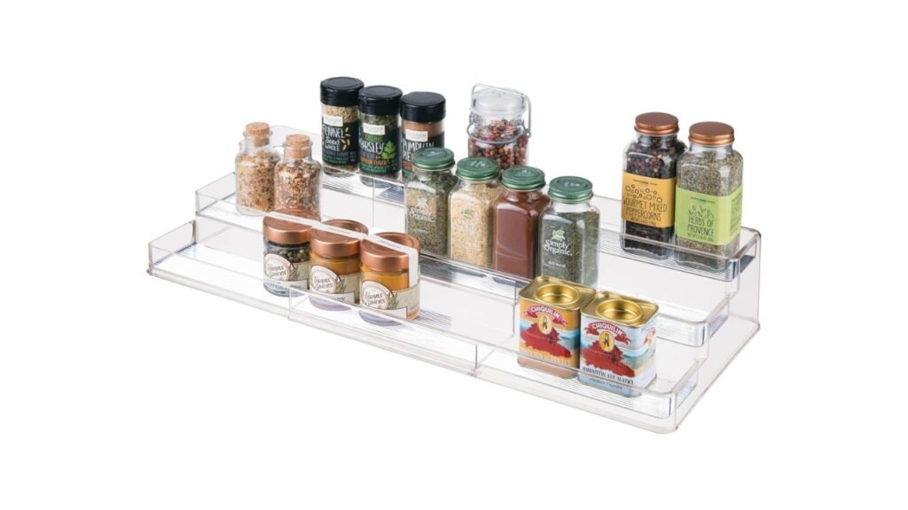 mDesign Plastic Shelf Adjustable & Expandable Spice Rack Organizer